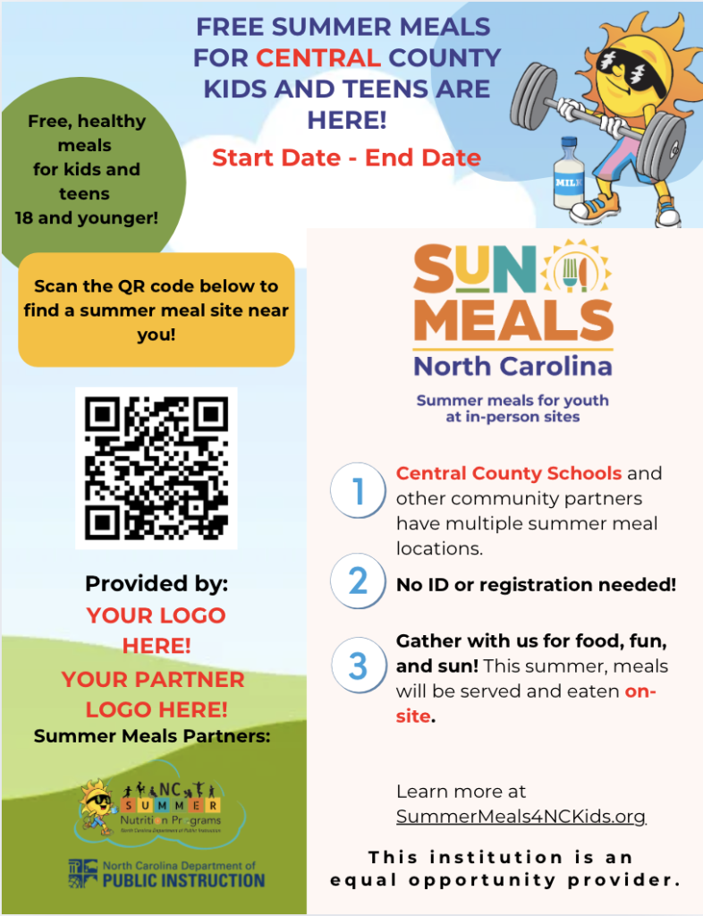 SUN Meals North Carolina parent flyer